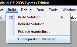 Visual Studio Options Menu